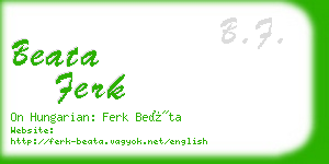 beata ferk business card